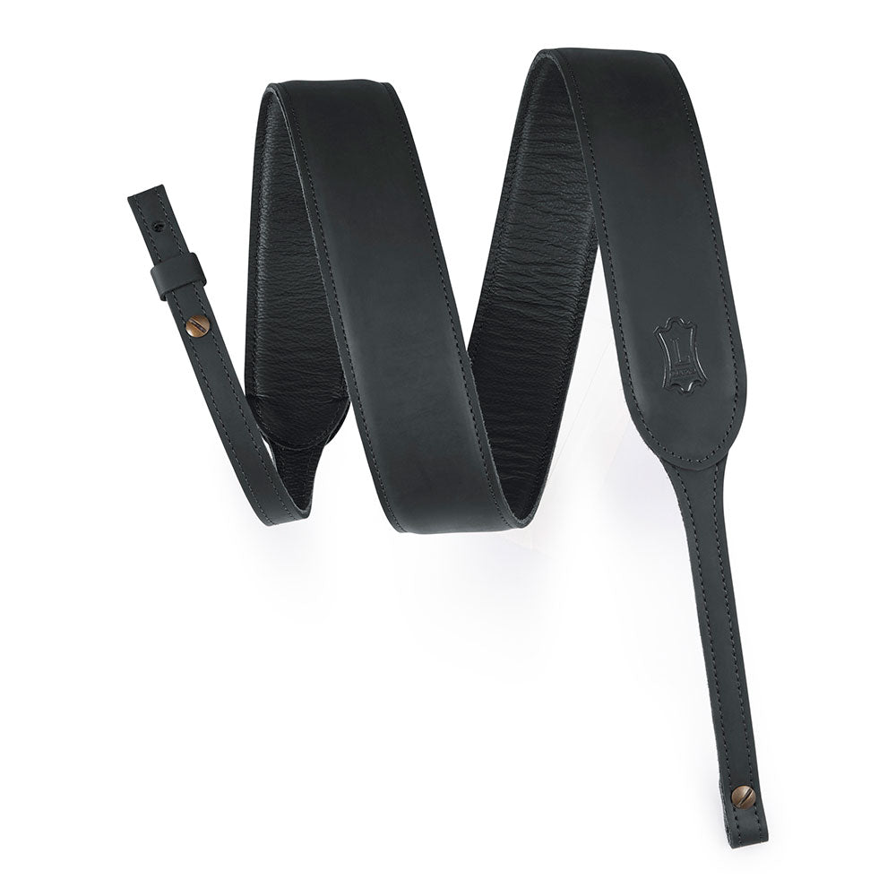 Levy's PMB32GF Butter Leather 2” Banjo Strap - Black