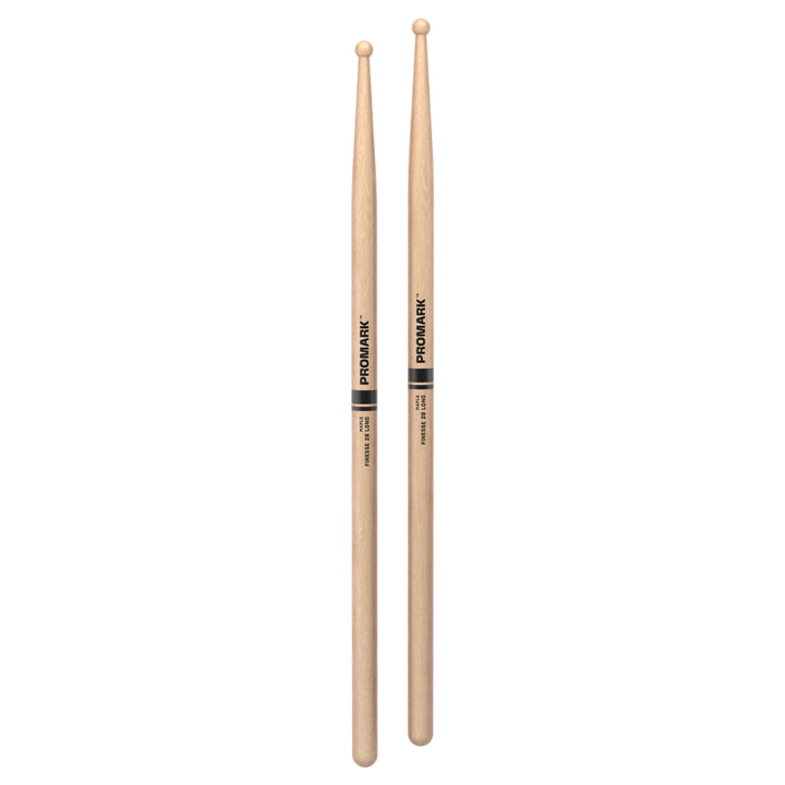 Promark RBM625LRW-Promark Finesse 2B Long Maple Drumsticks, Small Round Wood Tip