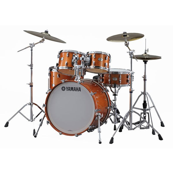 Yamaha Absolute Hybrid Maple 5-Piece Shell Pack 18” Bass Drum w/ Snare - Orange Sparkle