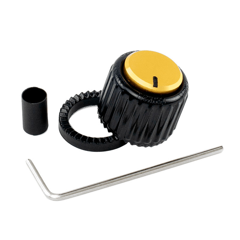 D'Addario Loknob Plastic Knob - Large, Black/Gold