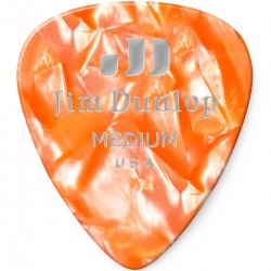 Dunlop 483R-08-MD Orange Pearl Genuine Celluloid Classics Guitar Pick (72-Pack)