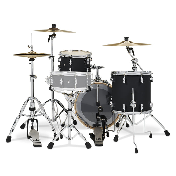 PDP Concept Maple Finish Ply CM Bop Kit Shell Pack w/ Chrome Hardware (14x18 w/ BDM, 8x12, 14x14FT) - Satin Black
