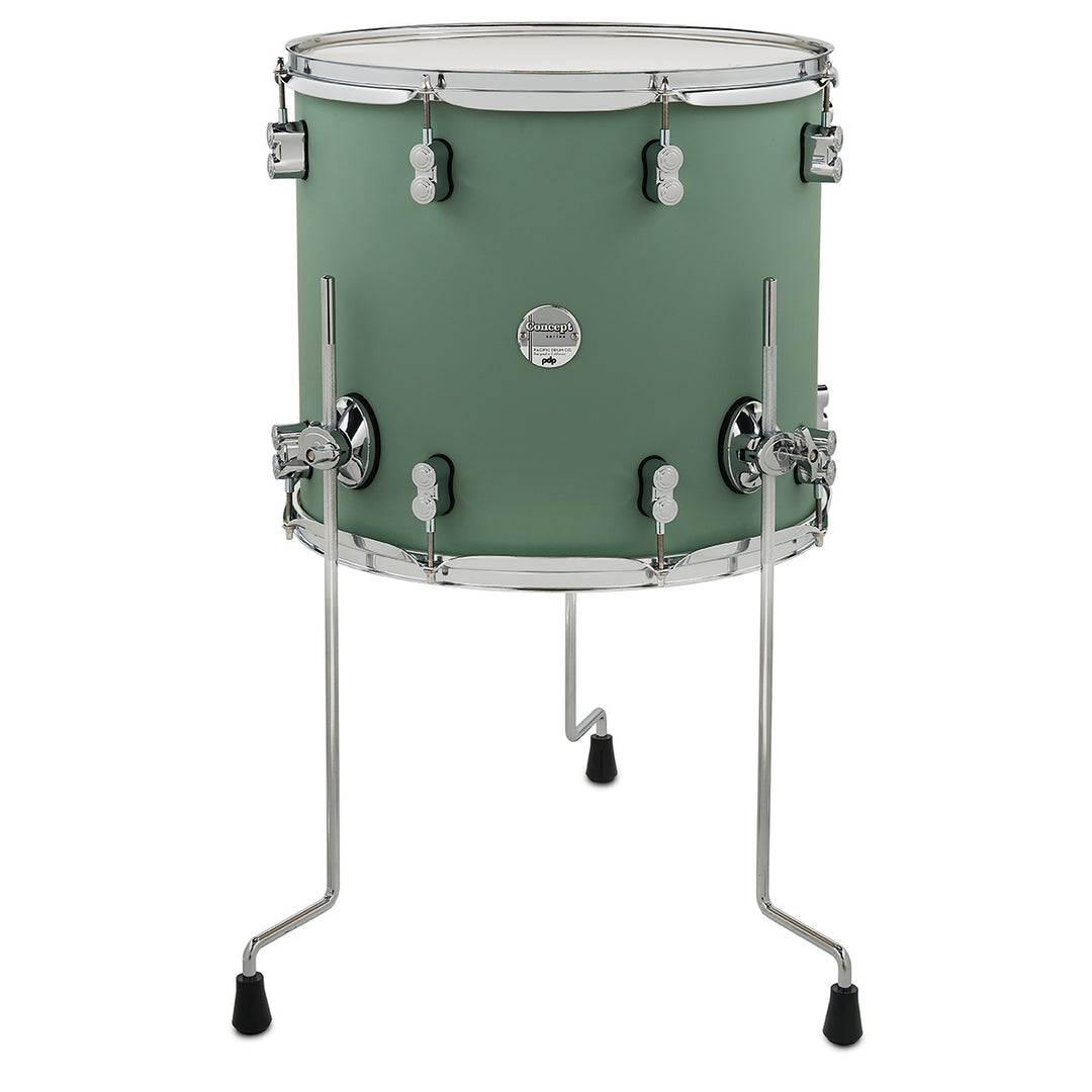 PDP Concept Maple Finish Ply 14x16 Floor Tom w/ Chrome Hardware - Satin Seafoam