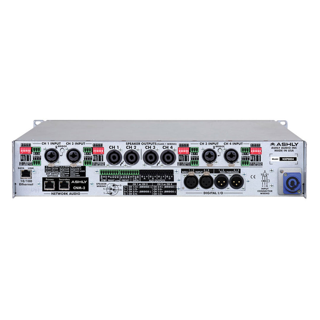 Ashly nXp Series NXP8004 4-Channel 800W Power Amplifier with Programmable Outputs & Protea Software Suite
