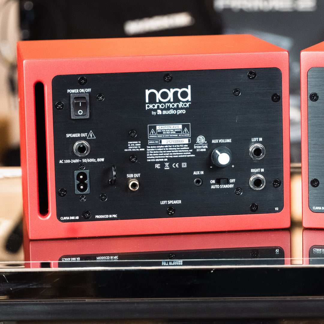 Nord Piano Monitors w/ Mounting Brackets (Pair) - Red (Open Box)