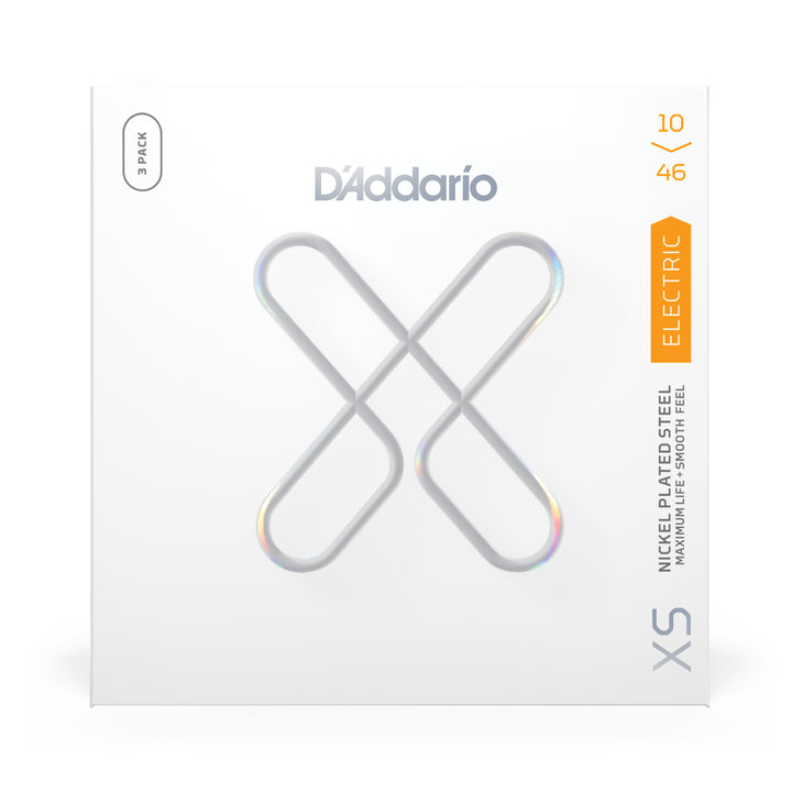 D'Addario XS ELECTRIC GUITAR STRINGS - NICKEL, REG. LITE (3-PACK)