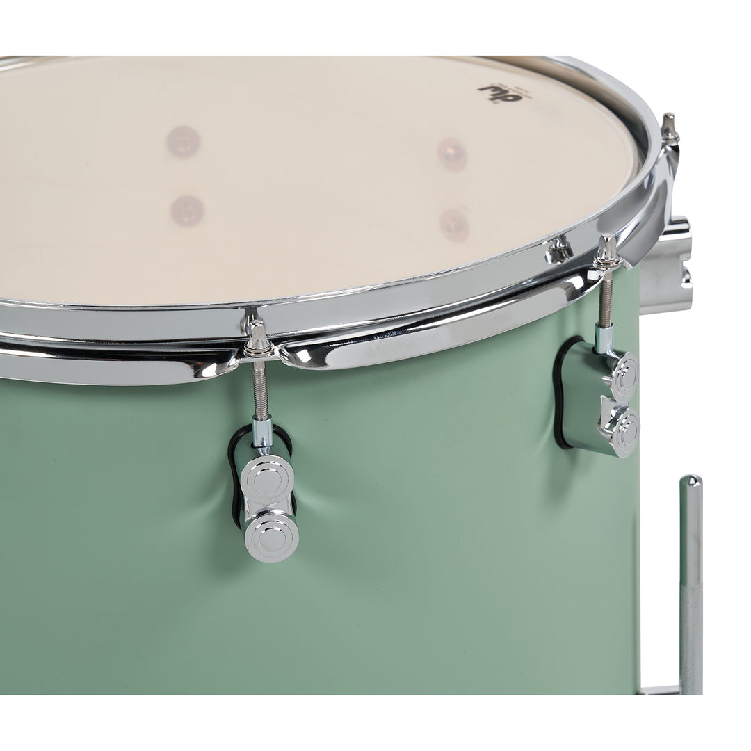 PDP Concept Maple Finish Ply CM Bop Kit Shell Pack w/ Chrome Hardware (14x18 w/ BDM, 8x12, 14x14FT) - Satin Seafoam
