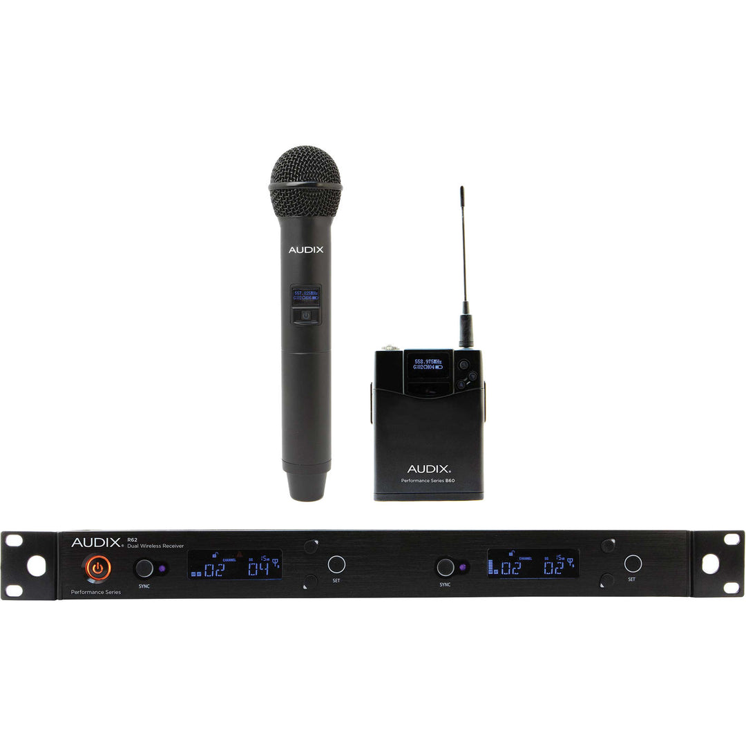 Audix AP62 C2BP Handheld and Bodypack Combo True-Diversity Wireless Microphone System (A: 522 MHz – 586 MHz)