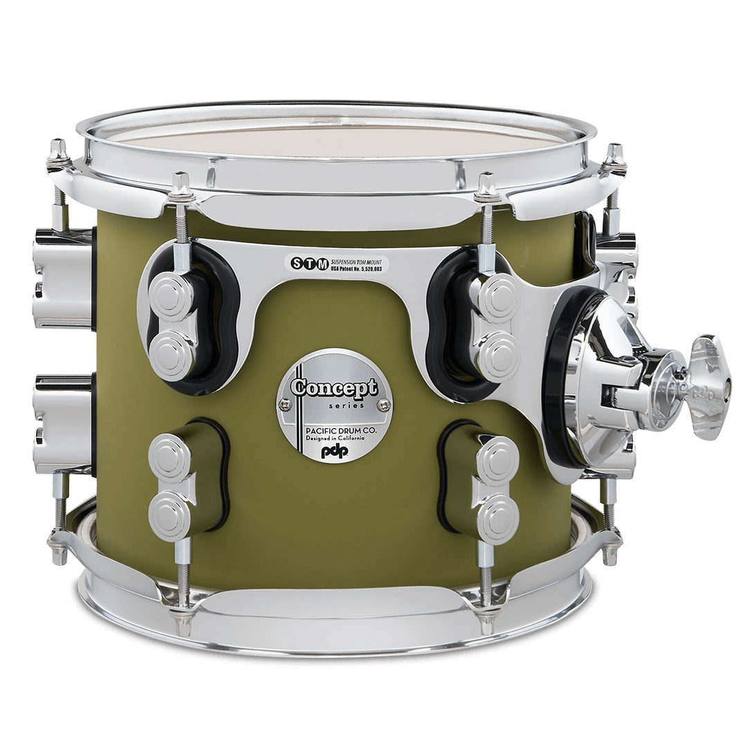 PDP Concept Maple Finish Ply 7x8 Suspended Tom w/ Chrome Hardware - Satin Olive