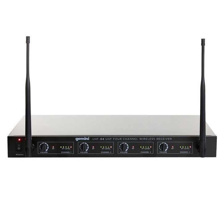 Gemini UHF-04HL Four-Channel UHF Wireless Microphone System - Lavalier / Headset