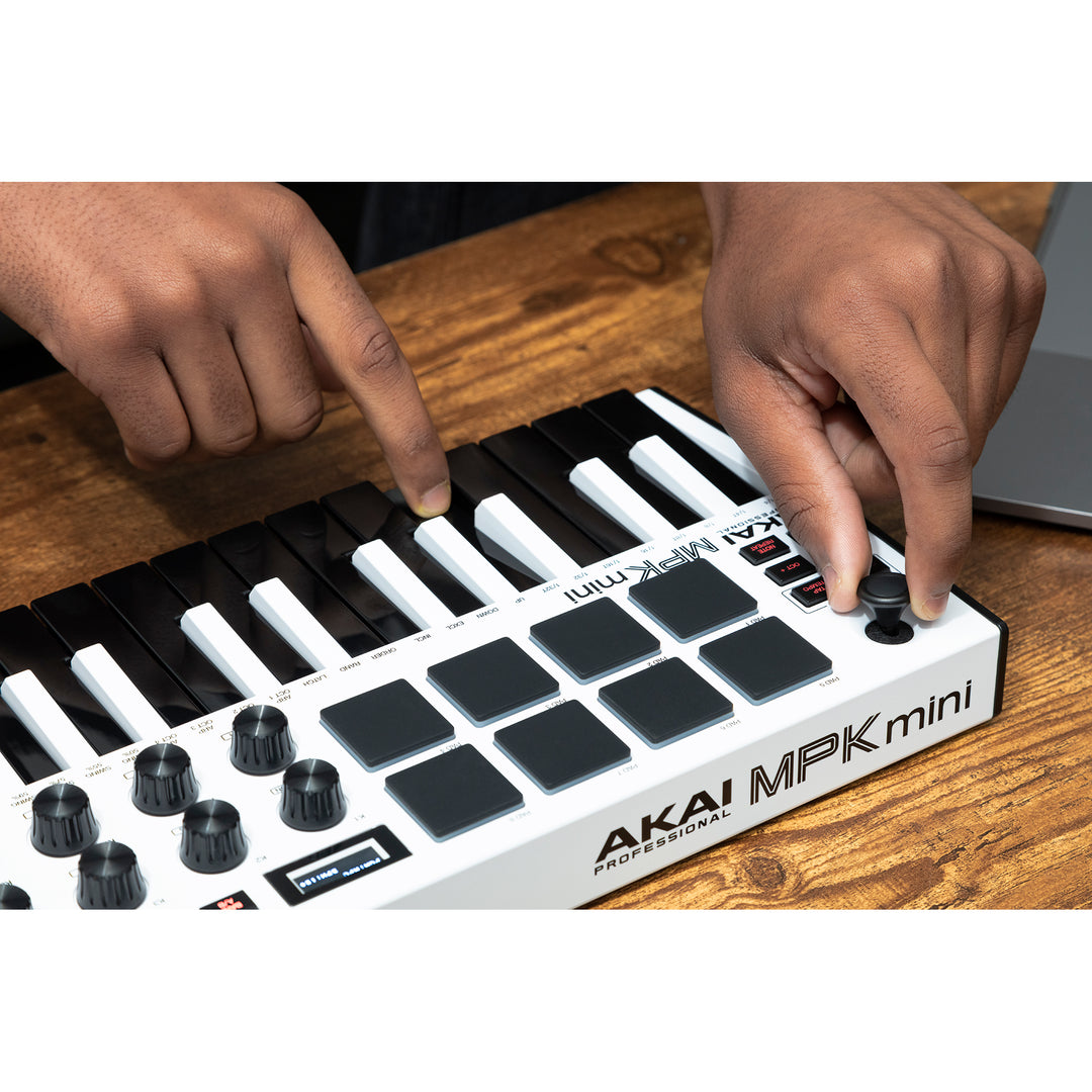 Akai MPK Mini Mk3 Portable USB MIDI Keyboard Controller - White