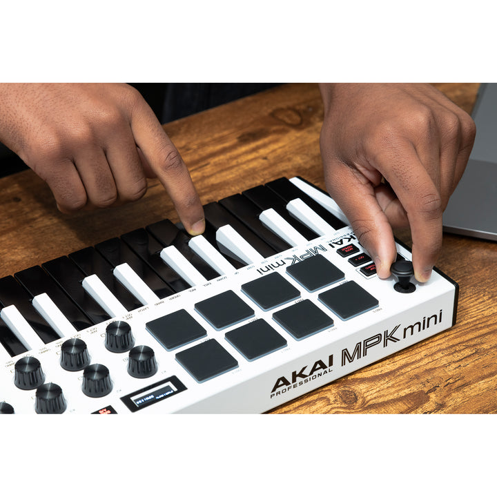 Akai MPK Mini Mk3 Portable USB MIDI Keyboard Controller - White