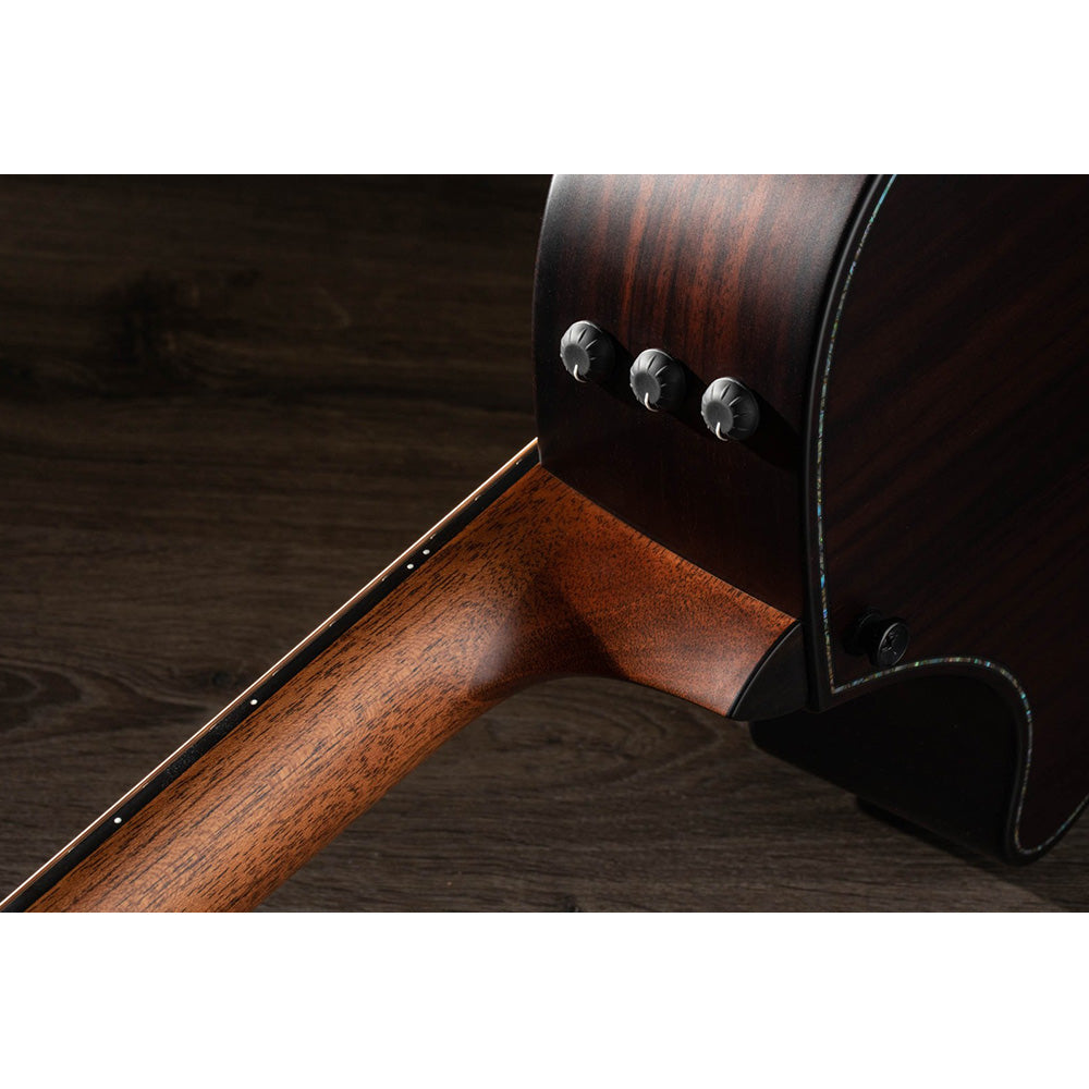Taylor Guitars Builder's Edition 912ce, Indian Rosewood Back and Sides, West African Crelicam Ebony Fretboard, Expression System ® 2 Electronics, Beveled Cutaway with Taylor Deluxe Hardshell Brown Case