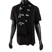 PRS Scarf, Jacquard Birds, Black