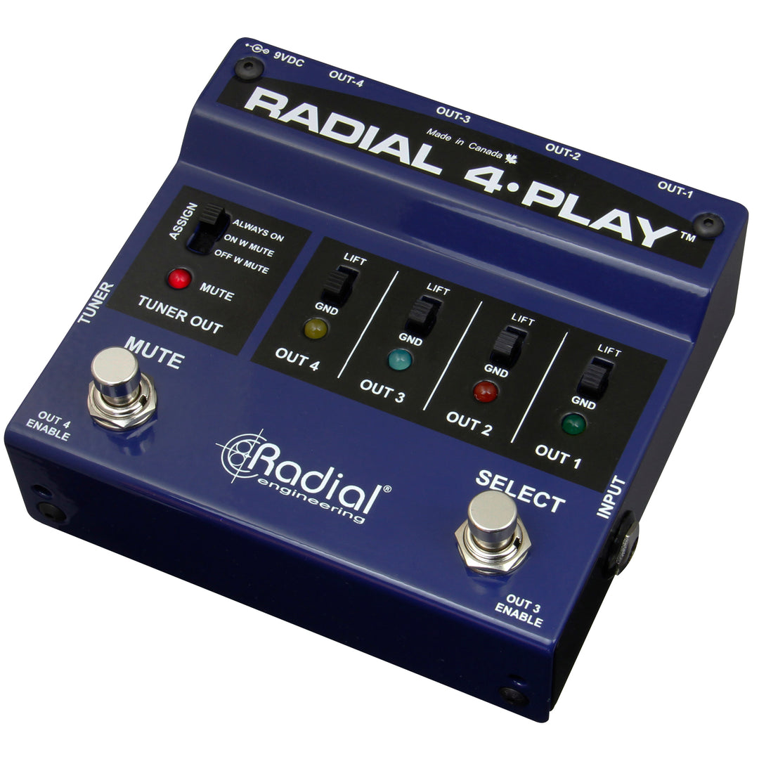 Radial 4-Play Active DI Box with Four Selectable Outputs
