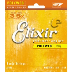 Elixir 11650 Banjo 5 Strings PolyWeb Medium