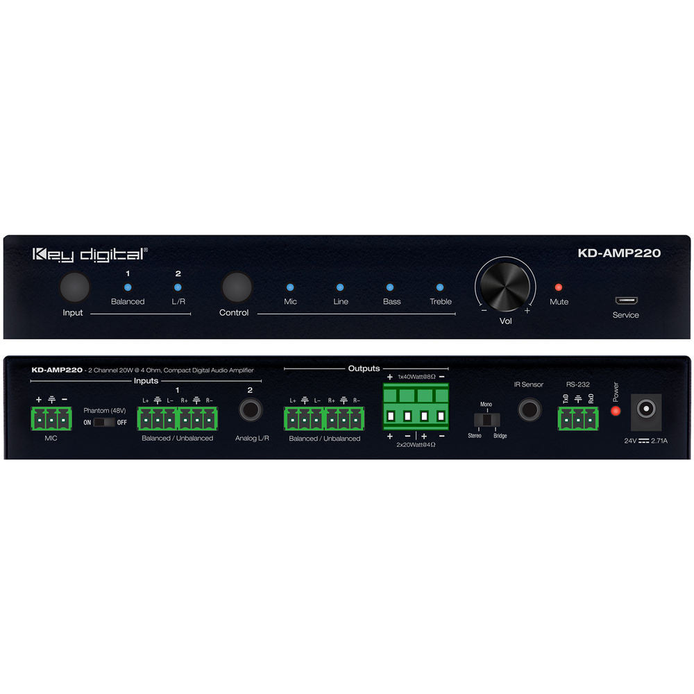 Key Digital KD-AMP220 2-Channel Compact Digital Amplifier