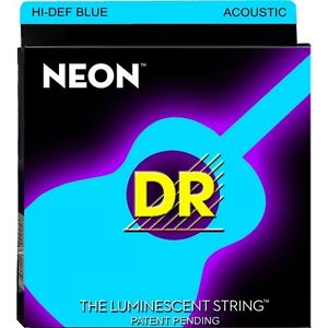 DR Strings NBA-12 (Medium) - Hi-Def NEON BLUE: Coated Acoustic: 12, 16, 24, 32, 42, 54