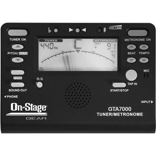 On-Stage GTA7000 Chromatic Tuner and Metronome - Black