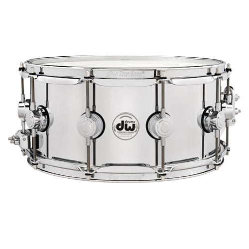 DW Collector’s Series Metal Snare Drum Solid 3mm Steel Smooth Chrome Finish - 6.5x14