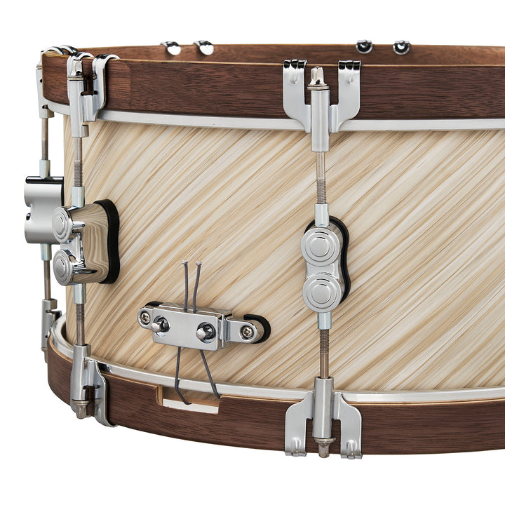 PDP PDLT6514SSTI - LTD Twisted Ivory with Walnut Hoops Snare - 6.5x14  (Available Only for 2021)