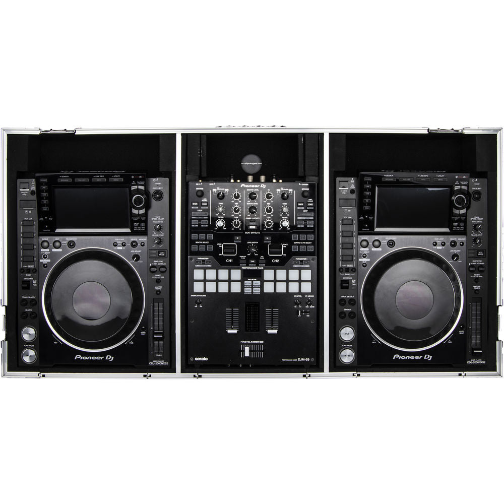 Odyssey FZ10CDJWXD Coffin Flight Case for 10” DJ Mixer & 2x Media Players - Silver and Black