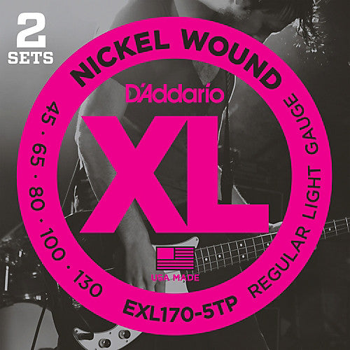 D'Addario EXL170-5TP - 2-PACK BASS XL 45-130 5STR