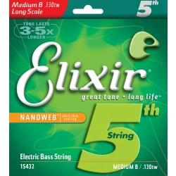 Elixir 15432 Electric Bass Strings NanoWeb Coated .130