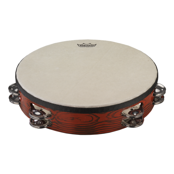 Remo TA-3010-81 - Tambourine, Gospel, 10'' x 2'' Pre-Tuned Head, Antique Brown