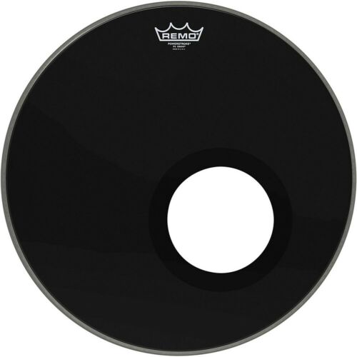 Remo P3-1024-ES-DM - 24''Bass, POWERSTROKE 3,EBONY 5'' Black DynamO Installed