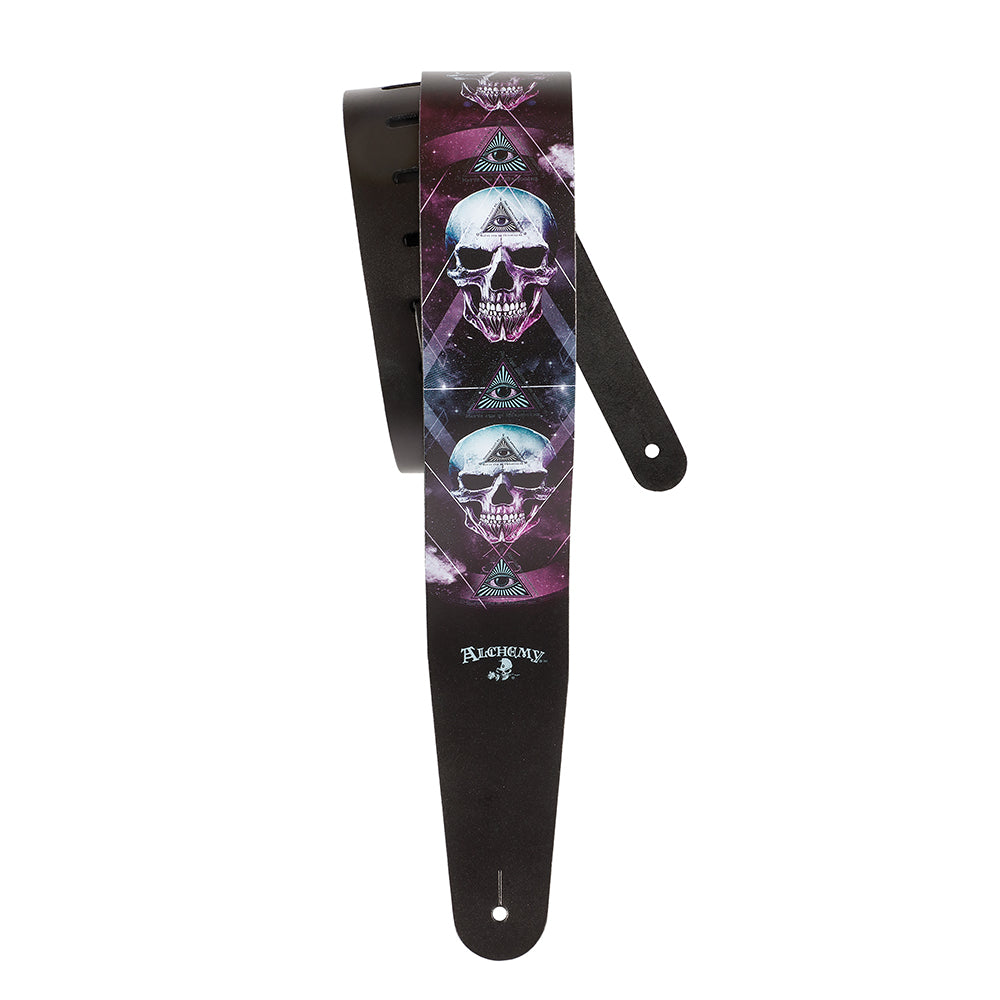 D'Addario ALCHEMY LEATHER GUITAR STRAP - DARK SYNTH
