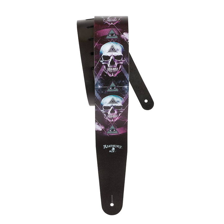 D'Addario ALCHEMY LEATHER GUITAR STRAP - DARK SYNTH