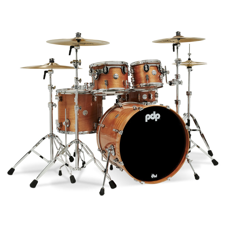 PDP Concept Exotic Series 5-Piece Maple Shell Pack w/ Chrome Hardware (18x22, 8x10, 9x12, 14x16F, 5.5x14) - Honey Mahogany