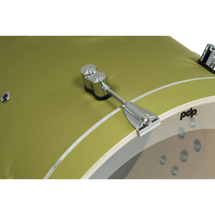 PDP Concept Maple Finish Ply CM Bop Kit Shell Pack w/ Chrome Hardware (14x18 w/ BDM, 8x12, 14x14FT) - Satin Olive