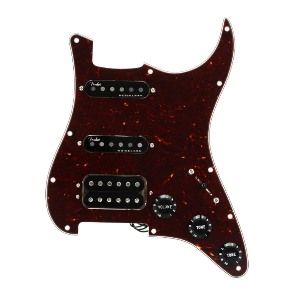 Fender Pre-Wired Strat Pickguard, Shawbucker Bridge/Gen 4 Noiseless  Neck/Middle HSS - Shell