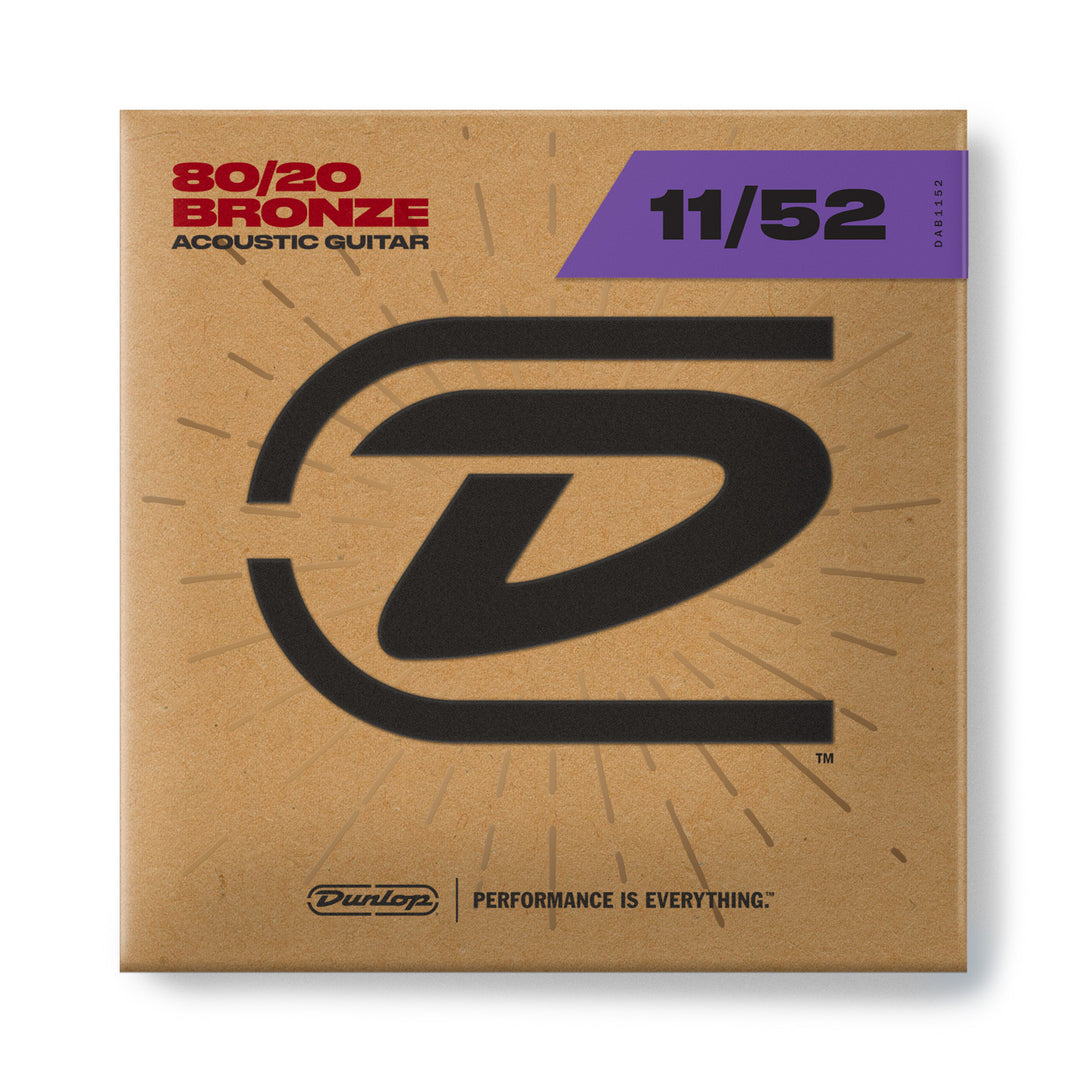 Dunlop DAB1152 Acoustic 80/20 Brass ML 6 string set 11-52