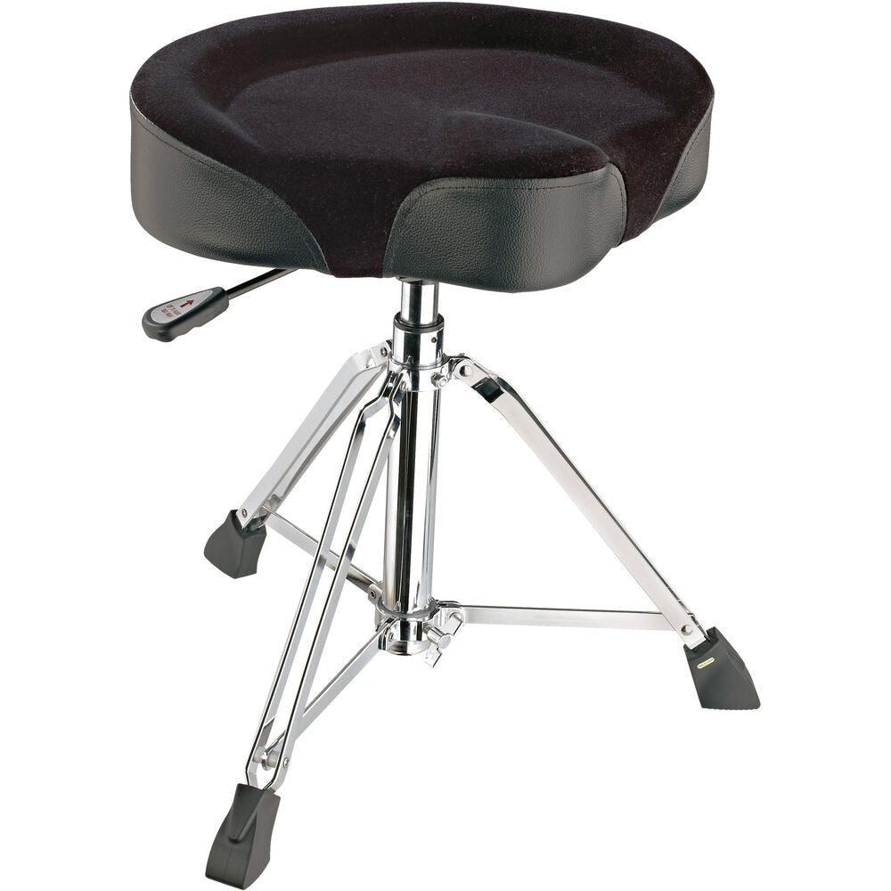 K&M 14036 Drummers Throne with Pneumatic Spring - Black Velvet / Chrome