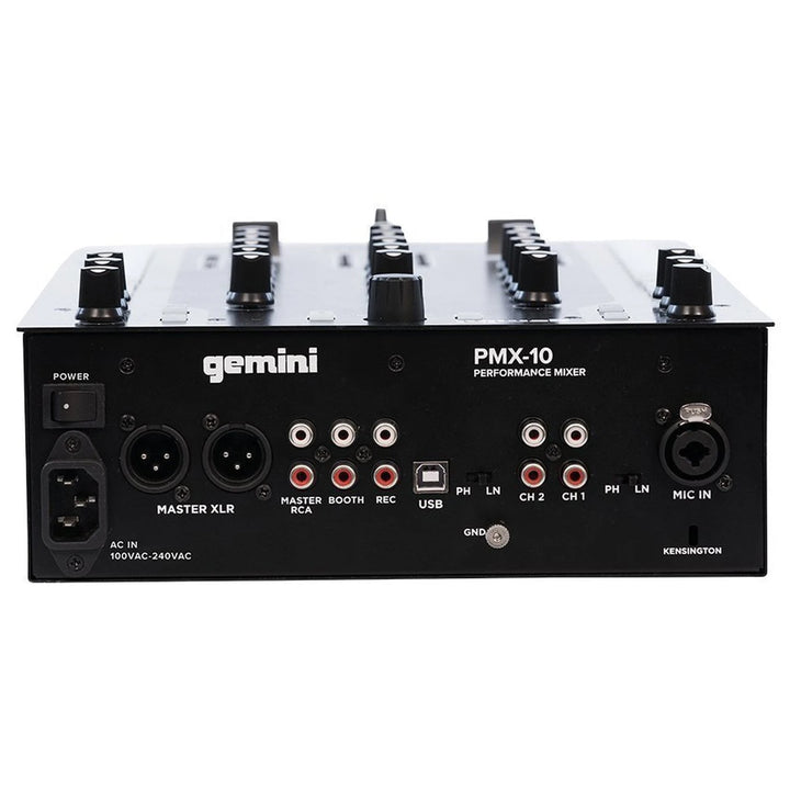 Gemini PMX-10 Battle-Style 2-Channel Digital DJ Mixer w/ USB MIDI Interface