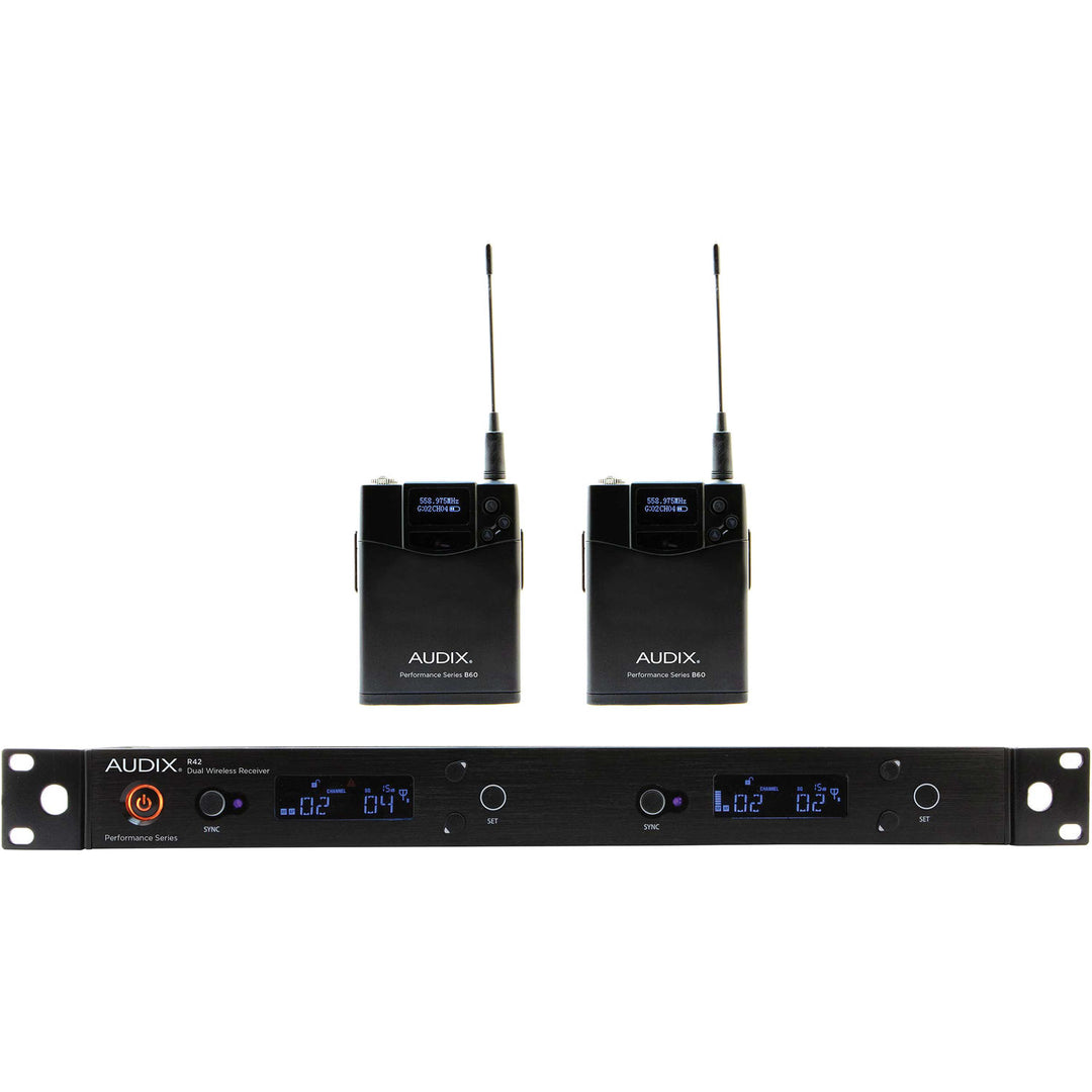 Audix AP42 BP Dual-Channel Bodypack Wireless System (A: 522 MHz – 554 MHz)
