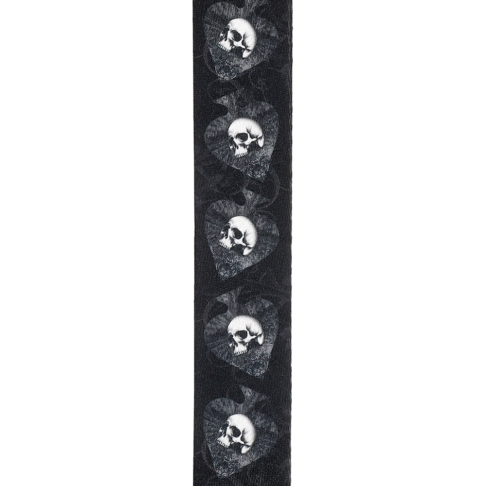 D'Addario ALCHEMY WOVEN GUITAR STRAP 50MM - SKULLS IN SPADES