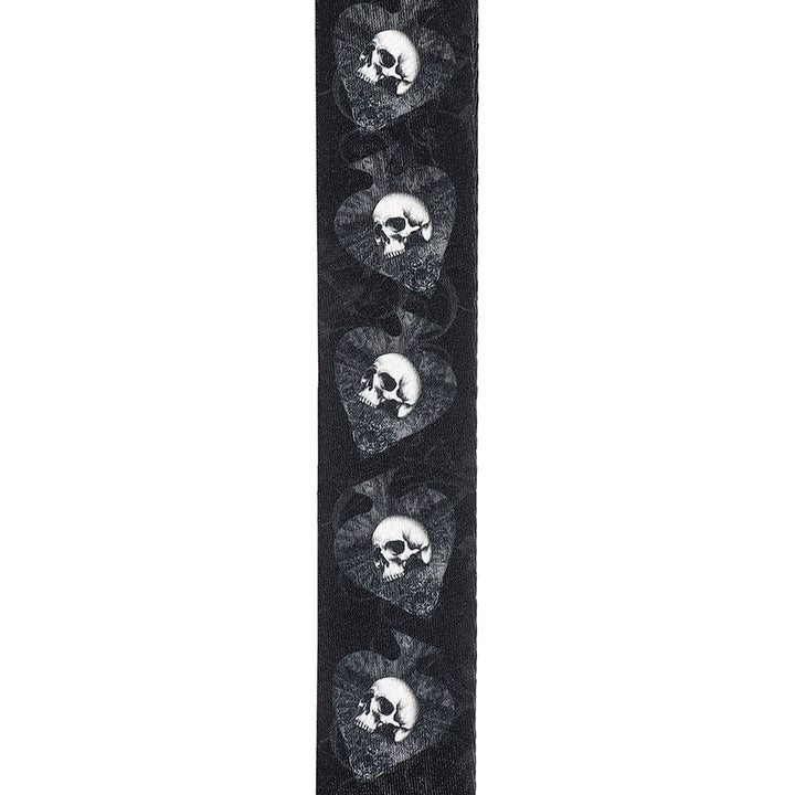 D'Addario ALCHEMY WOVEN GUITAR STRAP 50MM - SKULLS IN SPADES