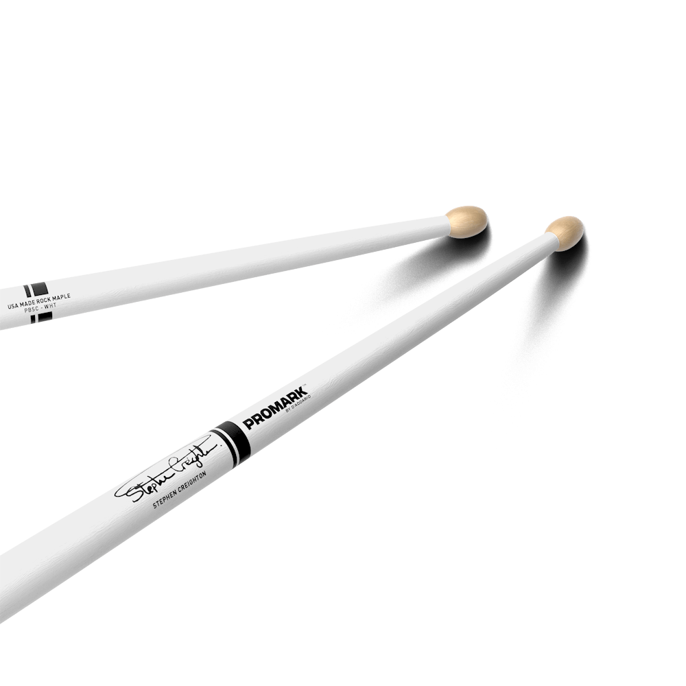 Promark PBSC-WHT -Promark Stephen Creighton Signature Painted White Pipe Band Drumsticks