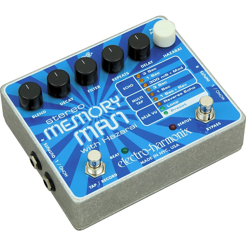 Electro-Harmonix STEREO MEMORY MAN WITH HAZARAI Digital Delay and Looper Pedal