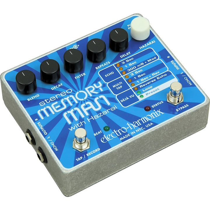 Electro-Harmonix STEREO MEMORY MAN WITH HAZARAI Digital Delay and Looper Pedal