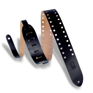 Levy's M12SPOV-BLK Veg-tan Leather Guitar Straps