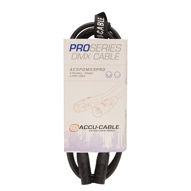 Accu-Cable Professional 5-Pin DMX Cable 3 Feet