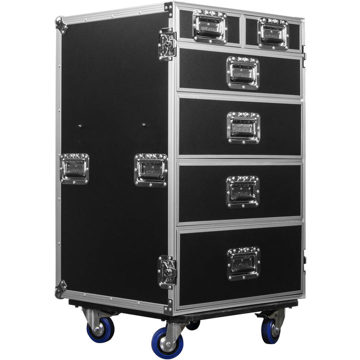 Odyssey FZWB6WDLX Flight Zone Deluxe 6-Drawer Workbox Tour Case with Casters & Side Table