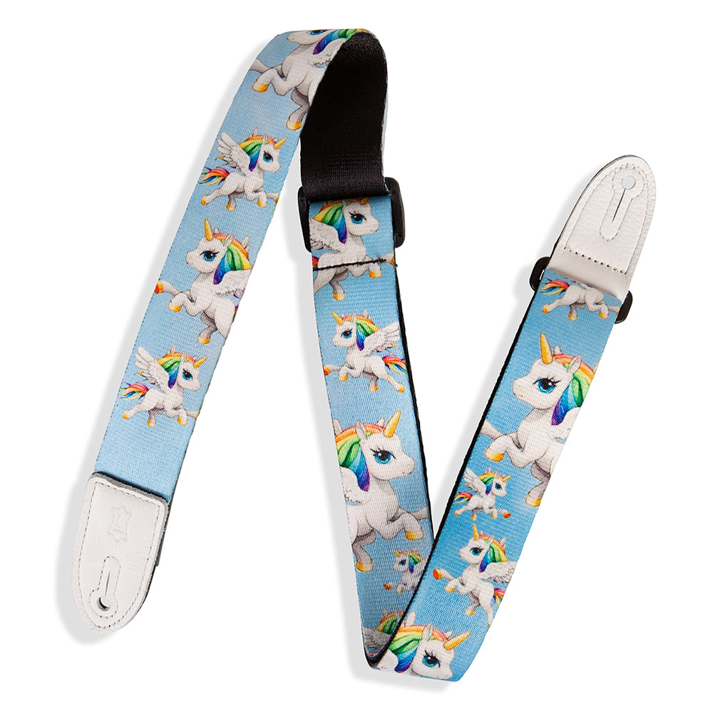 Levy’s MPJR-005 Unicorns Kids Guitar Strap - Light Blue