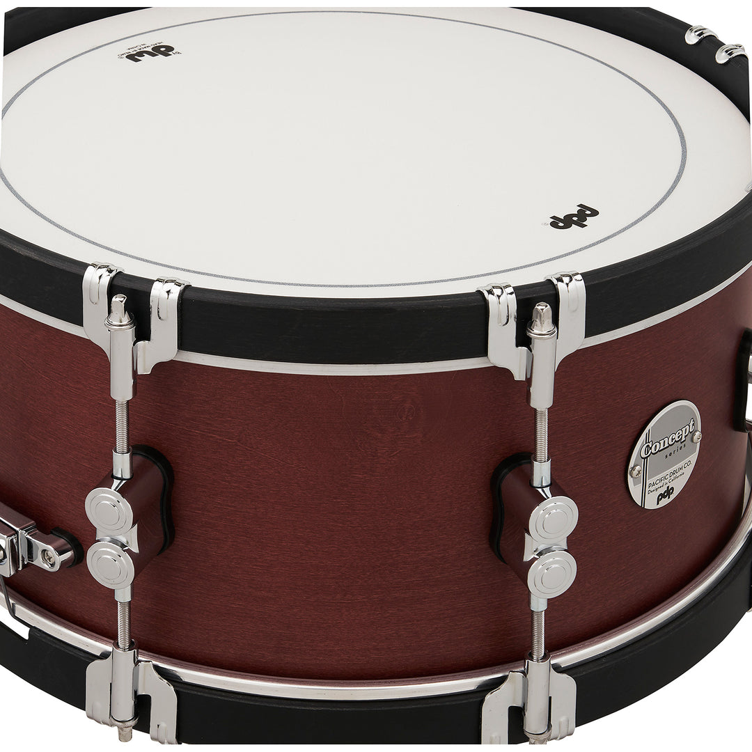 PDP Concept Maple Classic 6.5x14 Snare Drum - Ox Blood Stain w/ Ebony Stain Wood Hoops
