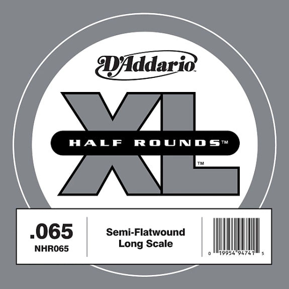 D'Addario NHR065 - SINGLE BASS HALF RND 065 LONG